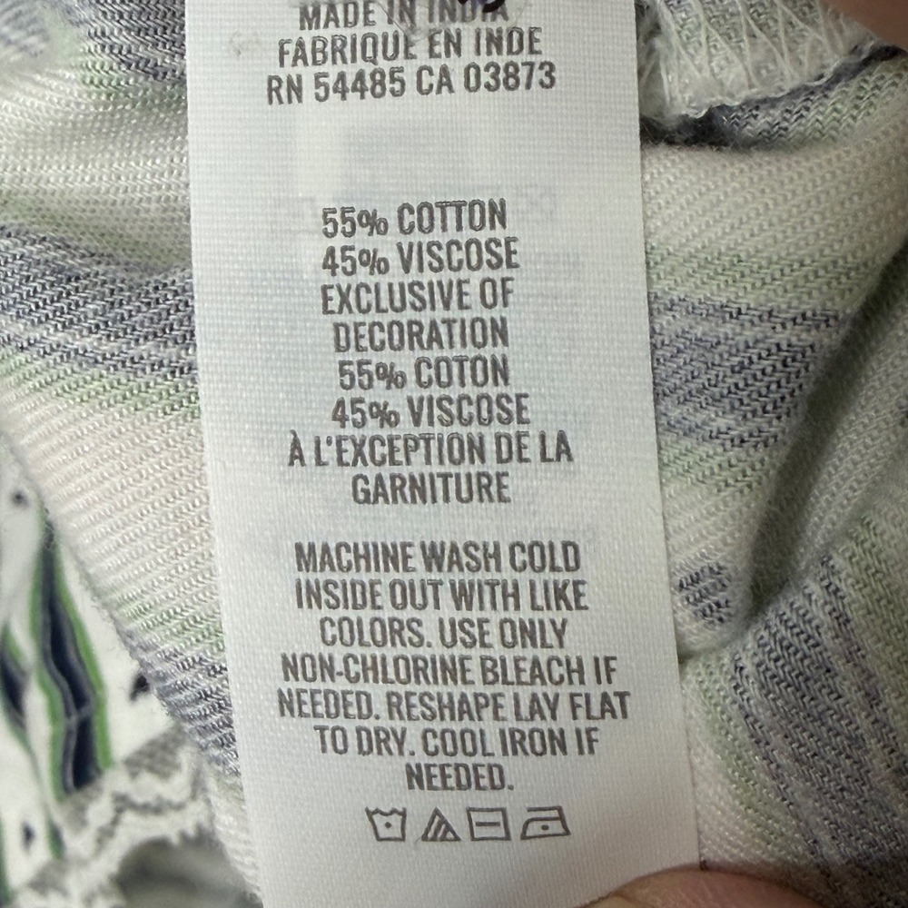 Aerie Flannel Pajama Shirt Womens XL Navy Green Stripe Heart Lace Cozy Lounge - Picture 4 of 8